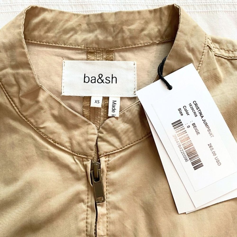 NWT BA&SH KHAKI CRISTINA JUMPSUIT UTILITY ROMPER - 0 - Picture 6 of 9